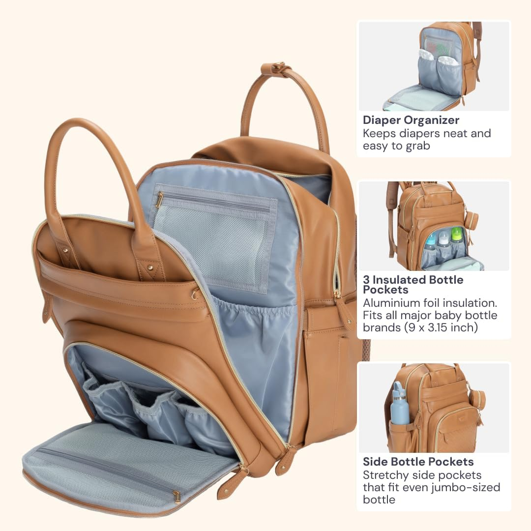 Diaper Bag Backpack, Babbleroo Baby Nappy Changing Bags image number 6