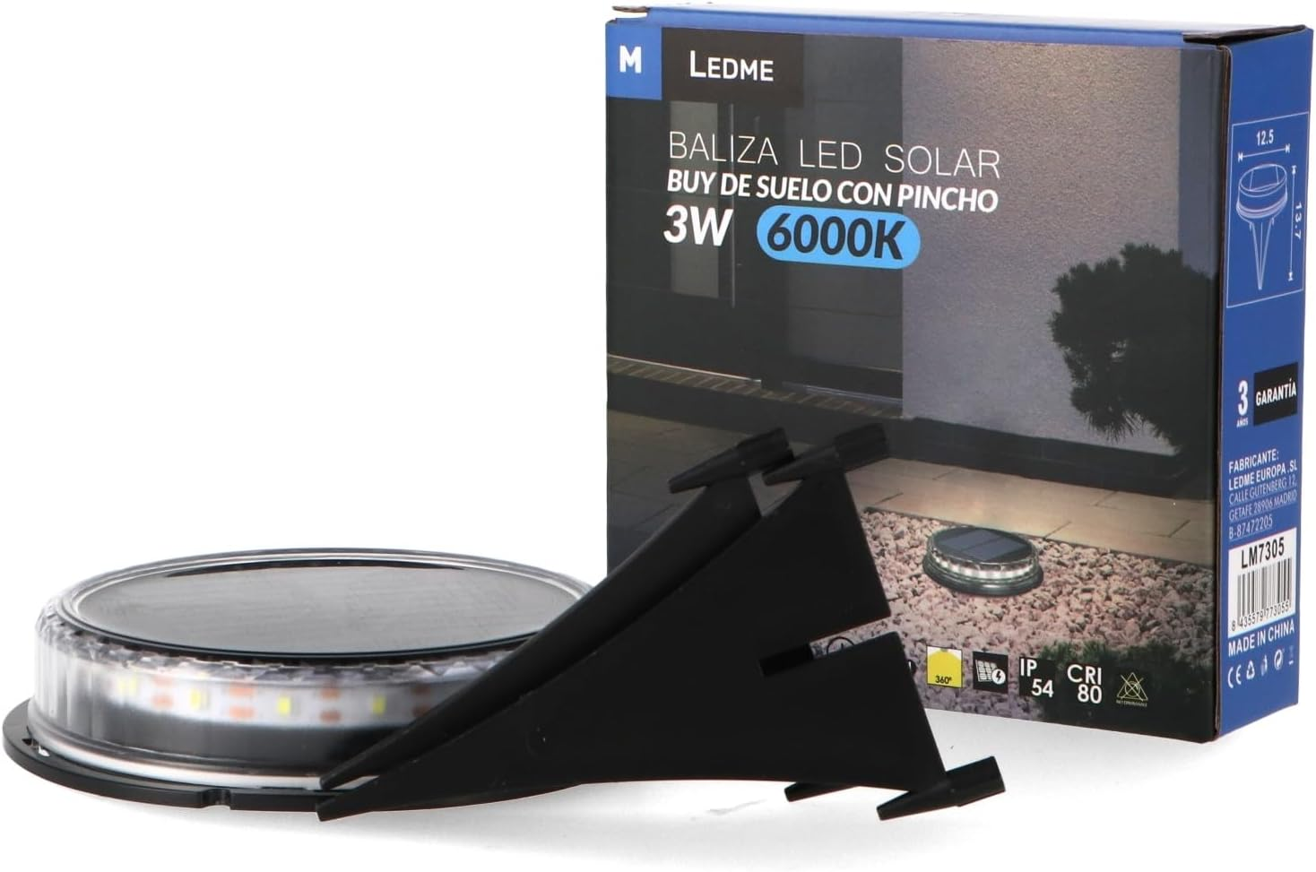 M Ledme LM7304 LED Solar Light with Spike Twilight Sensor Waterproof Warm Temperature Ideal for Gardens image number 4