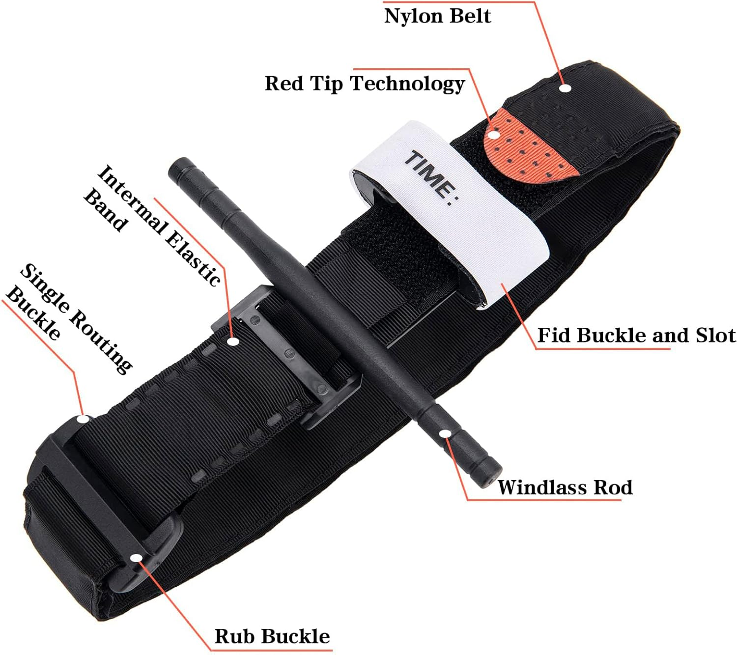 Tourniquets Tactical Tourniquet 12M Skimmed Gauze, First Aid Procedure to Control Blood Loss, Single-Handed Application for Outdoor Emergency Bandage Tourniquet(2-Pack) image number 6