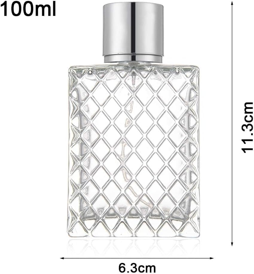 Hehglng 100Ml 3.4Oz Clear Glass Spray Bottles Empty Square Perfume Fine Mist Atomizer Refillable Essential Oil Container for Travel Portable Refillable Containers image number 4
