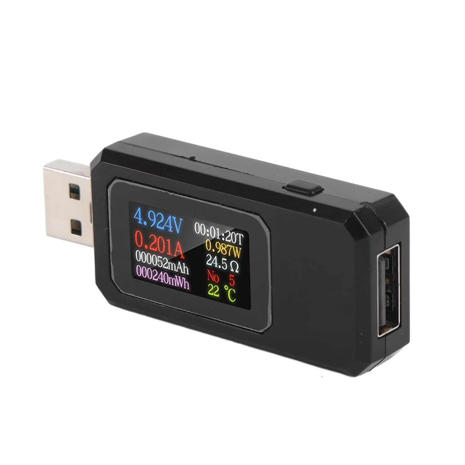 USB Tester Multimeter Digital 4-30V 0-6.5A, USB Multimeter Voltage and Current Tester, Power Tester Multi Function Display Capacity Voltage Current Detector with IPS image number 1