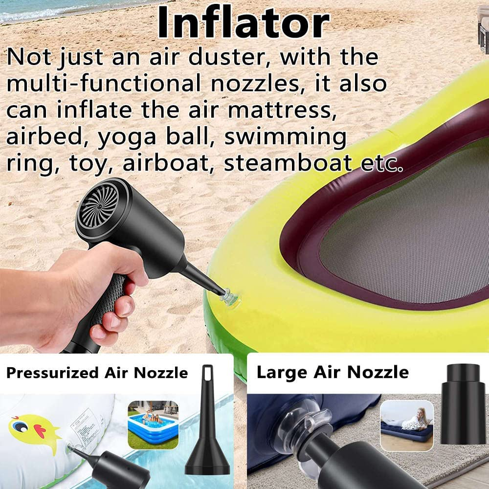 AROSKY Air Duster, Rechargeable Cordless Air Duster - No Canned Air Duster - Replace Air Can Reusable Electric Compressed Air Duster for Computer, Keyboard, Electronics, Home, Office, Car Cleaning