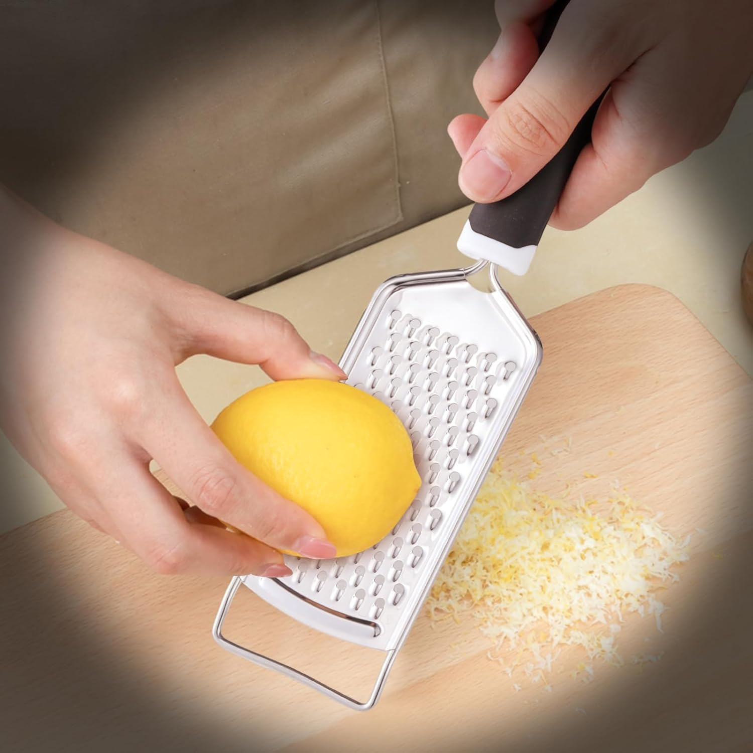 2 Pack, Cheese Box Grater & Handheld Cheese Grater Set, Stainless Steel Vegetable Slicer Food Shredder 4-Sided Convenience Gadgets with Lemon Zester Grater with Handle, Kitchen Gadgets and Tools image number 6