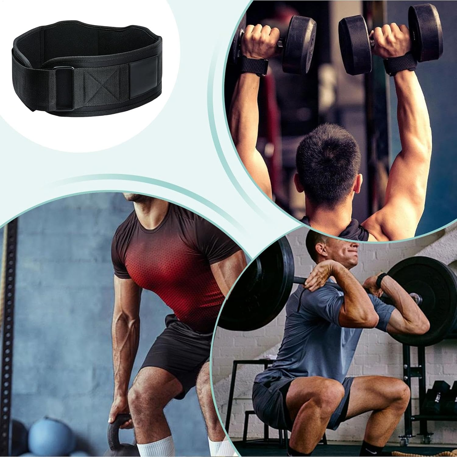 Back Support Weight Lifting Belt - Powerlifting Support Waistband for Workout - Pro Exercise Training Equipment for Lunges, Deadlift, Thrusters, Squats