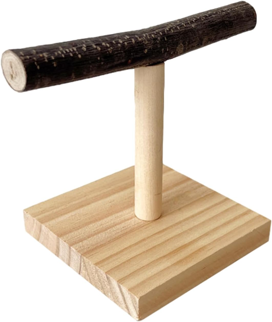 Parrot T Perch - Resting Spot Portable Bird Trainiing Playground | Feeding Training Wooden Parroot Staand | Birrd Play Stand for Macaws Cockatiels African Greys image number 3