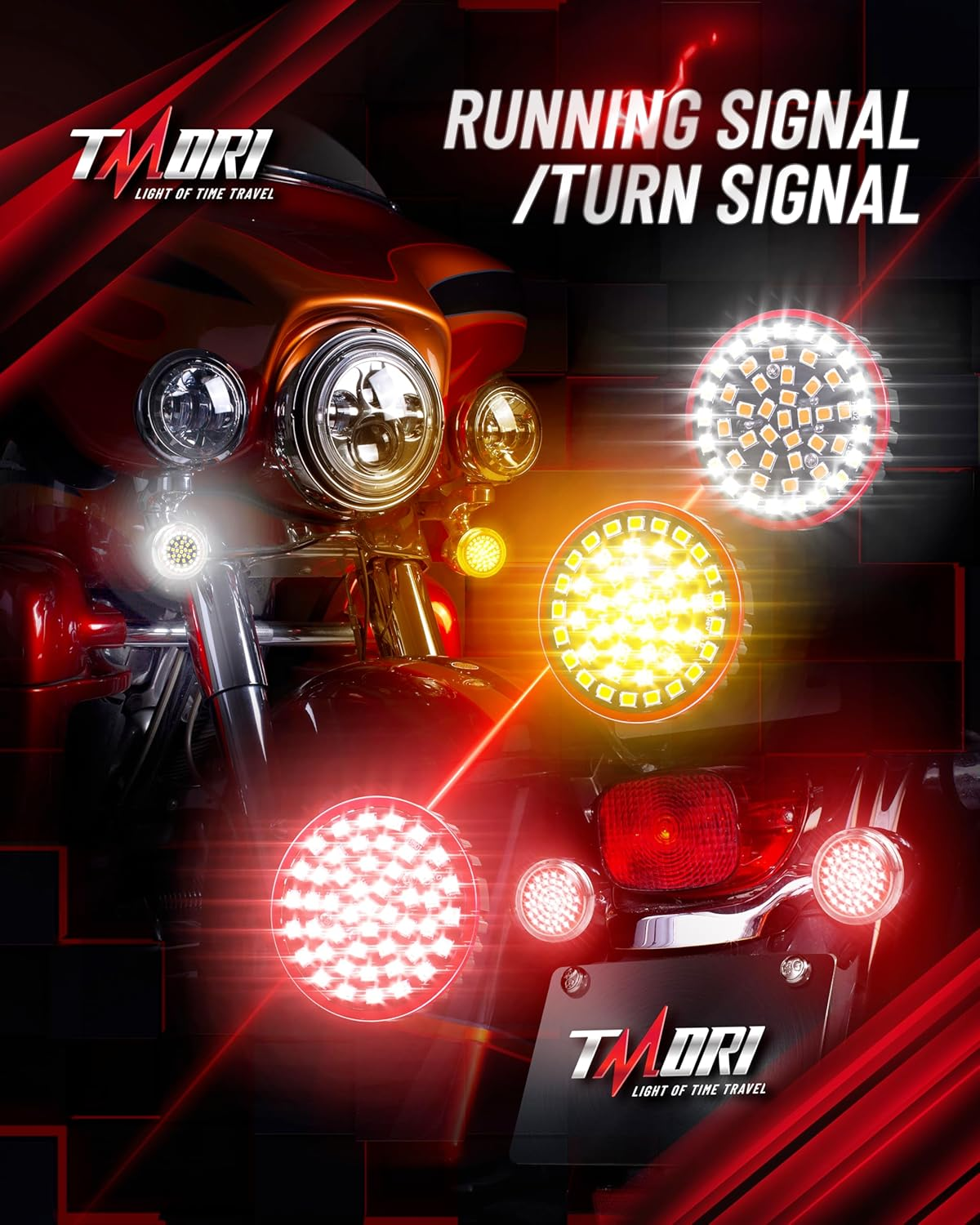 1157 Front Rear LED Turn Signals 2 Inch Bullet Motorcycle Turn Lights Indicator with Smoke Lens Compatible for Motorcycles Harley Dyna Softail Touring Street Glide Road King 1986-2024 image number 3