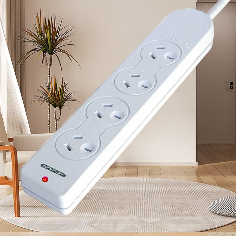 1M Sansai 4 Way Power Board Sockets Overload Protection Reset Button 10A image number 1
