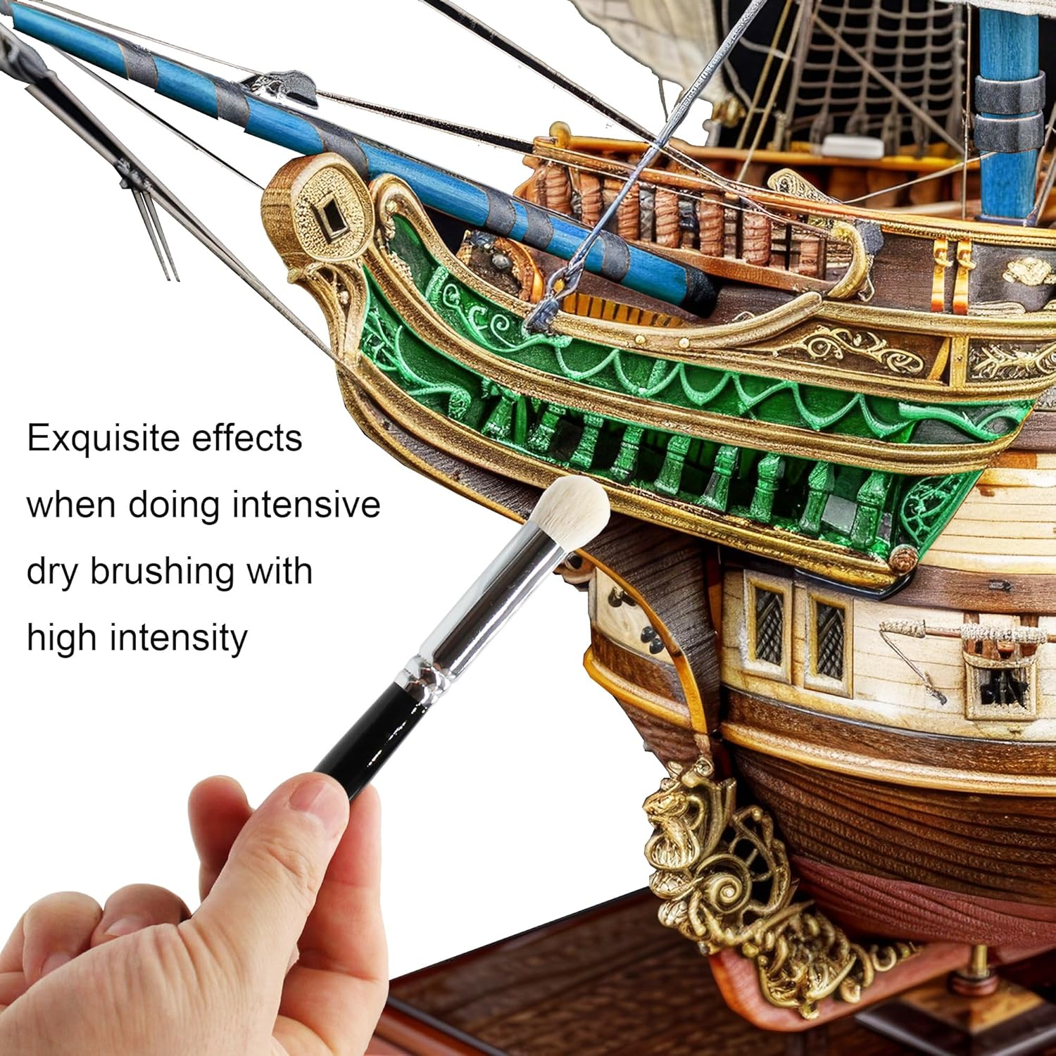 Himmlfel Dry Brush Set，3 Size Dry Brush Miniature Painting，Professional Dry Brushes for Citadel Game Model,Large Medium Detailed Model,Warhammer,Hobby Art Paint Brushes for Artist and Beginner image number 3