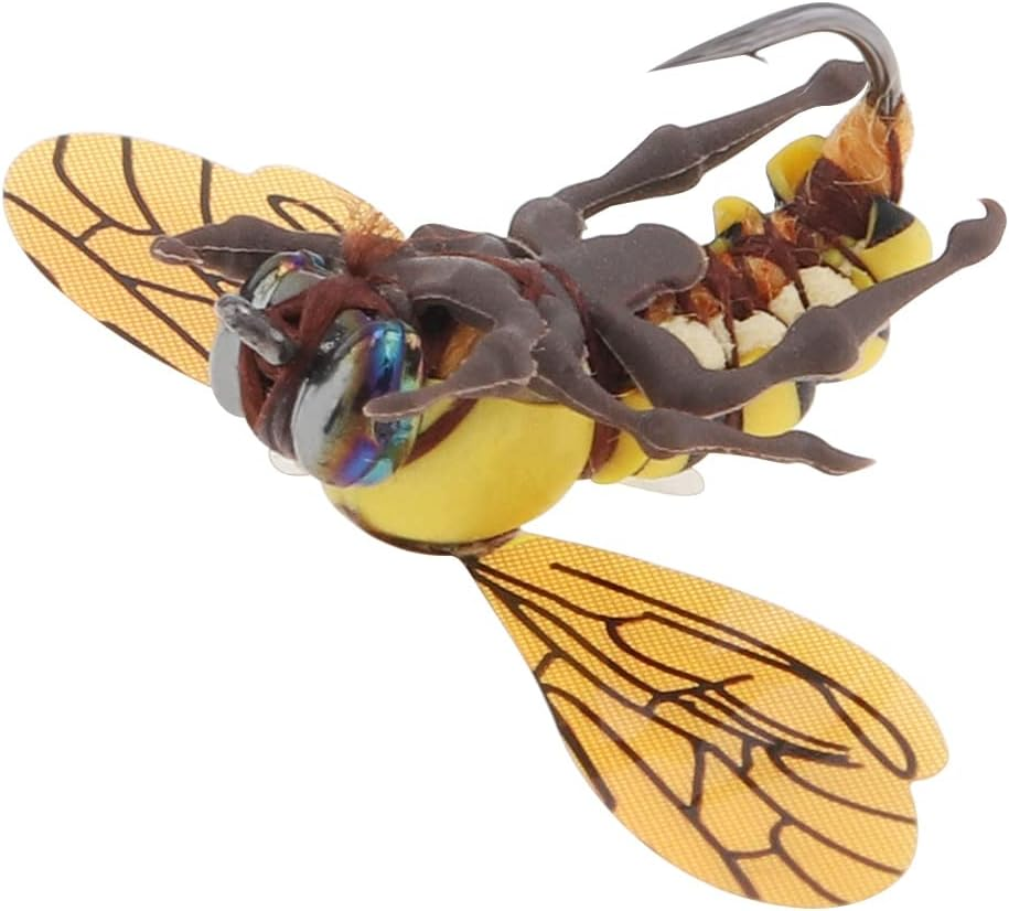 Origlam 2 X Bee Fly Fishing Lures Bumble Bee Trout Fishing Fly Fishing Topwater image number 3