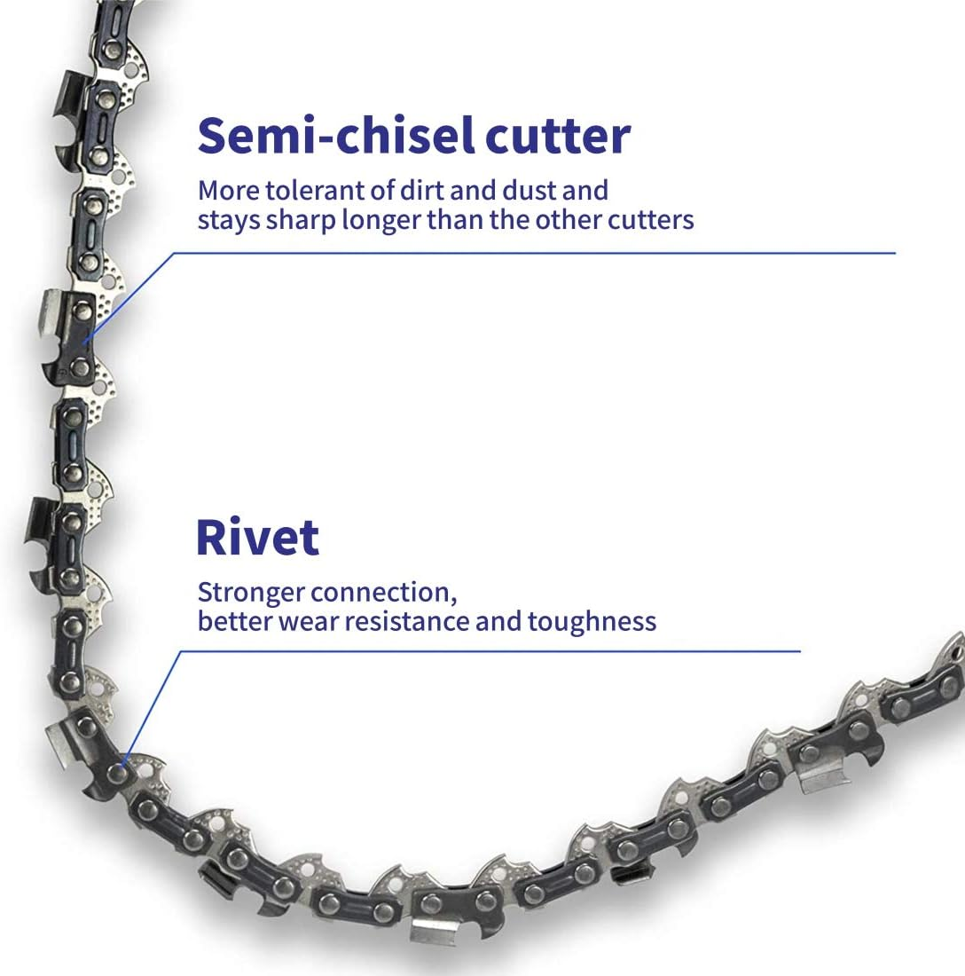 Abroman 2 Pack S52 Advancecut 14-Inch Chainsaw Chain 3/8 LP .050" 52 Drive Links 91VXL052G 63PM52 Compatible with Craftsman Poulan Ryobi Homelite Echo Greenworks SWJ699E Sun Joe Saw image number 1