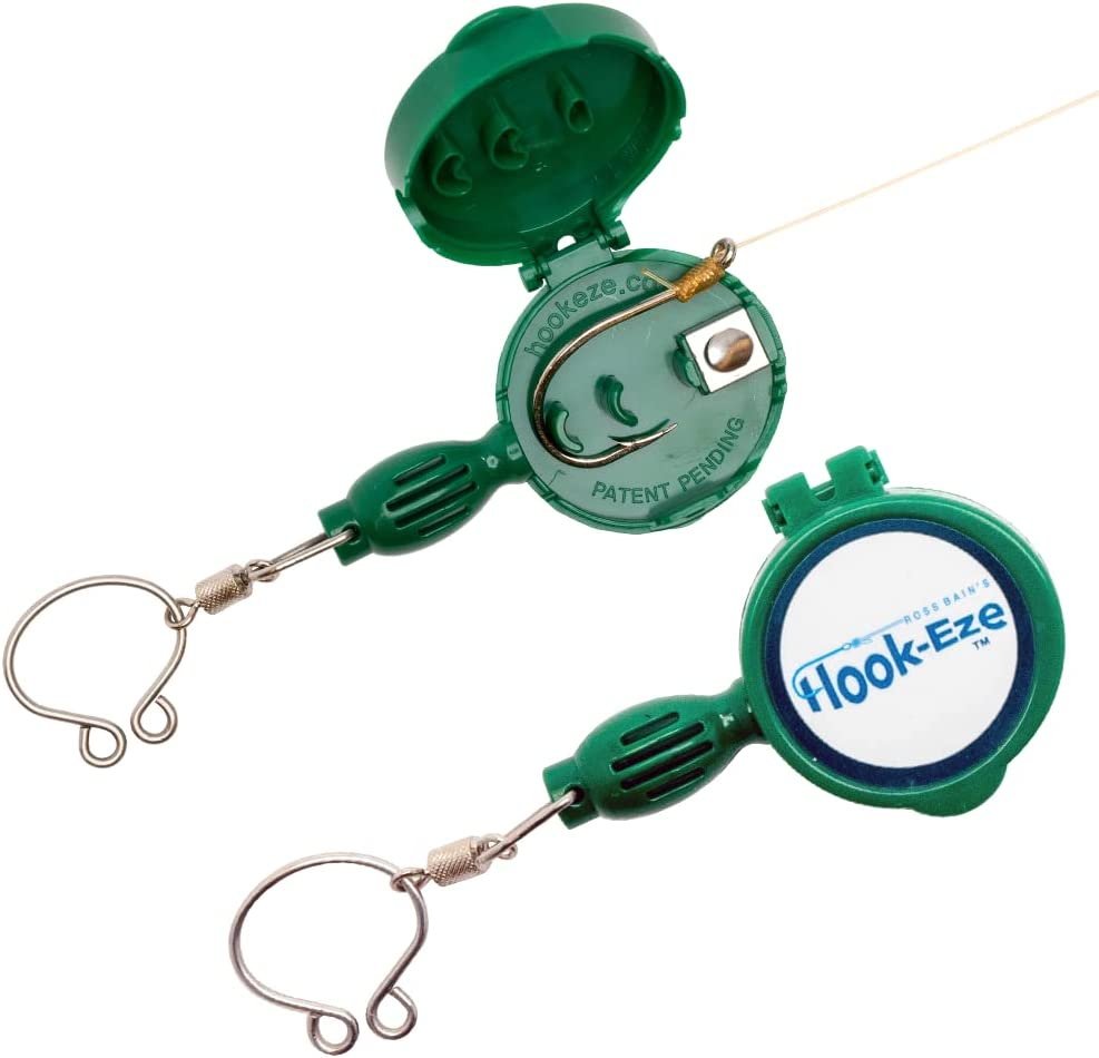 Hook-Eze NEW Larger Model Reef & Blue Water - Hook Tying & Safety Device + Line Cutter - Cover Hooks on 2 Rods & Travel Safely Fully Rigged. Multi Function Fishing Device.