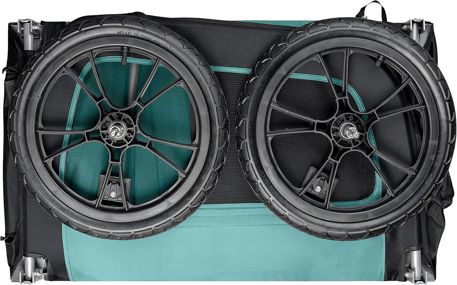 Retrospec Rover Waggin' Pet Bike Trailer - Small & Medium Sized Dogs Bicycle Carrier - Foldable Frame with 16 Inch Wheels - Non-Slip Floor & Internal Leash - Black image number 2