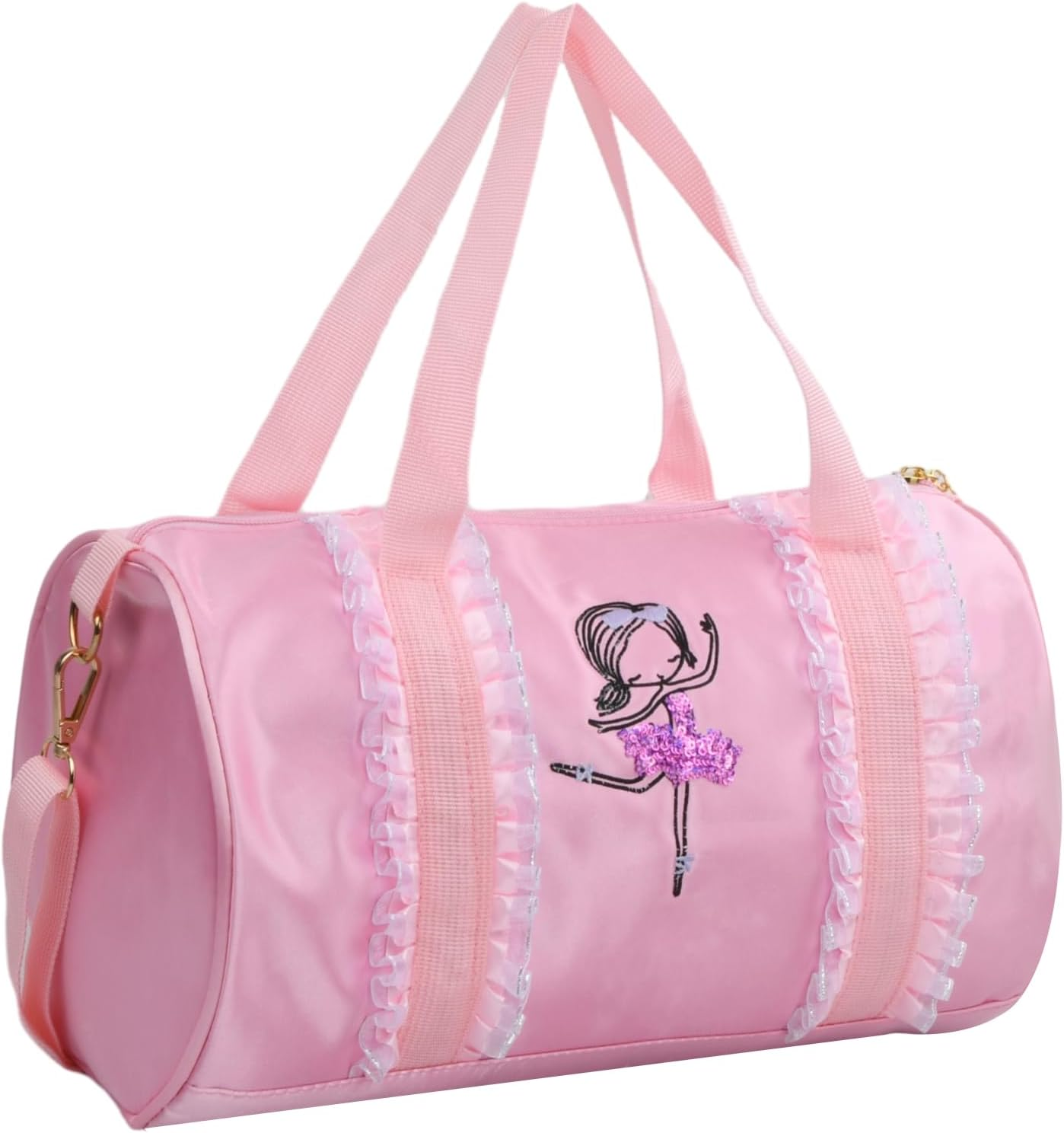 Pink Girls Ballet Dance Bag, Dancewear Storage Handbag Tote Crossbody Shoulder Bag Gymnastics Sports Bag Ballet Dance Duffle Bag for Ballerina Dancer image number 3