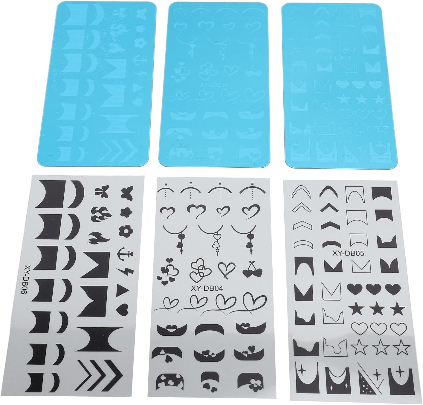 Nail Art Stamping Plates Steel Protective Blue Film Different Patterns Kit for Nail Design Enthusiasts image number 6