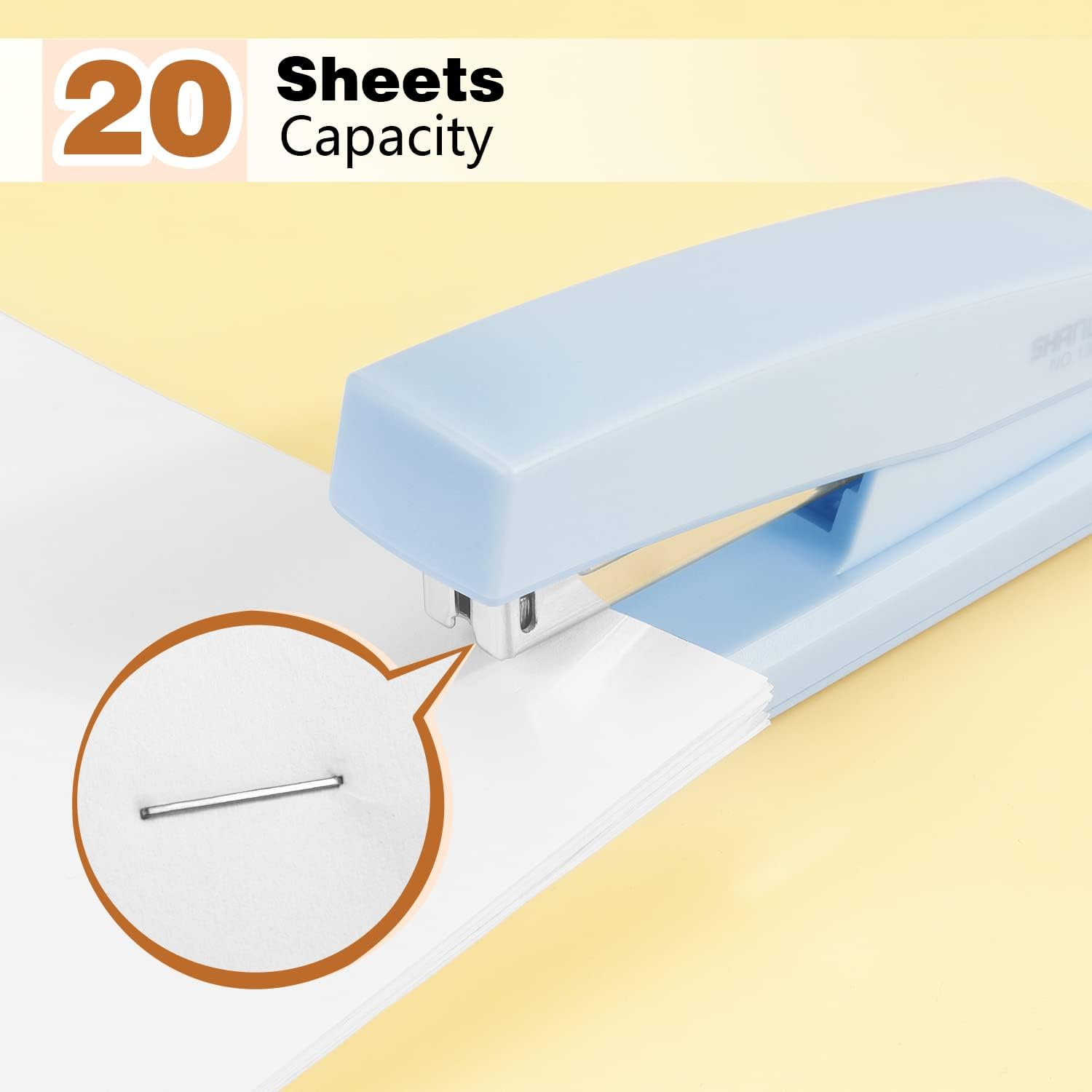 Tamaki Office Stapler, Blue, Modern Style, 80 Staples, 20 Sheet Capacity - Blue image number 2