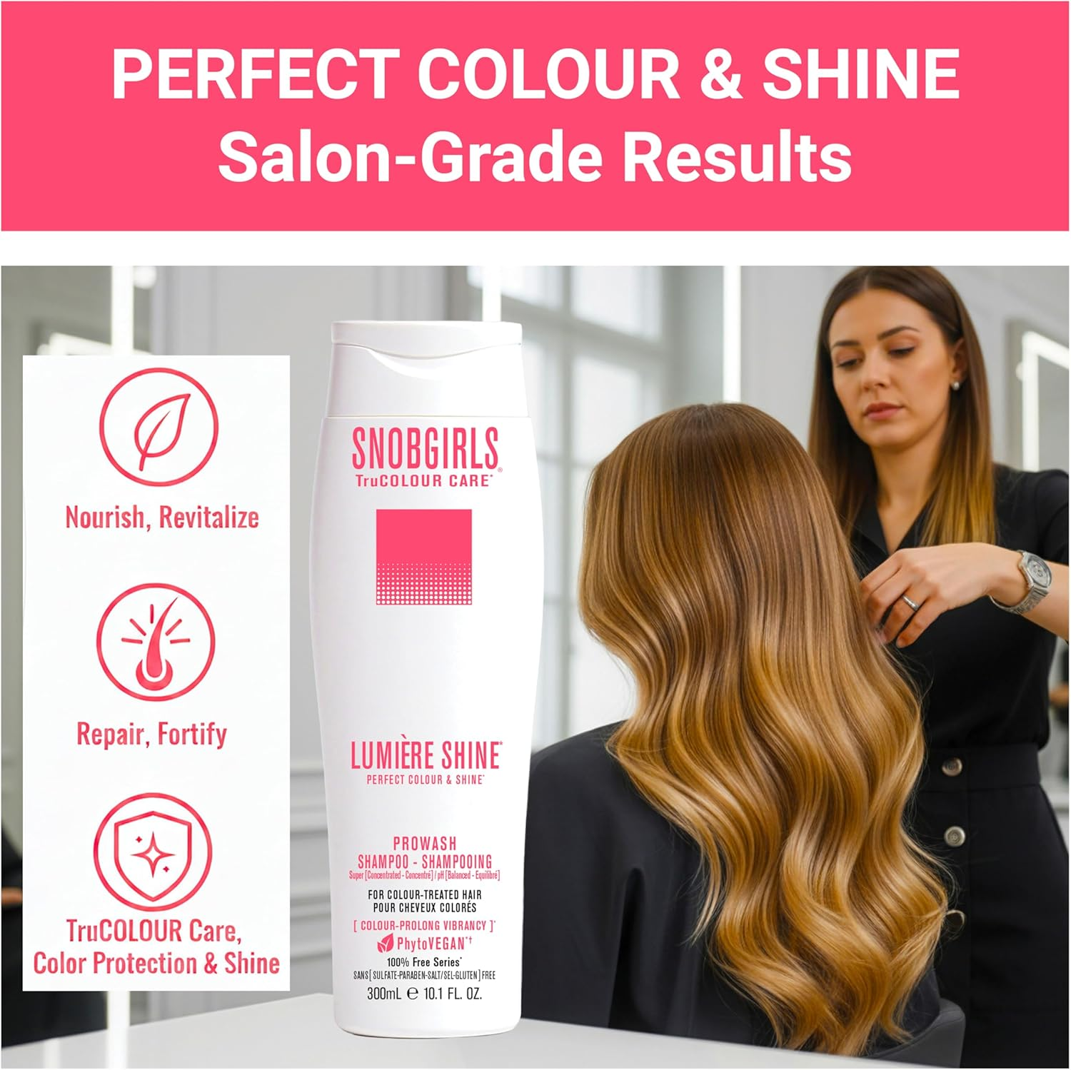 SNOBGIRLS LUMIERE HIGH-CURE Perfect Colour & Shine Prowash ( Shampoo for Color Treated Hair ) Color Safe Shampoo for Dry, Dull, Weakened, Fragile, Colour Treated, Highlighted or Highly-Lifted Hair image number 2