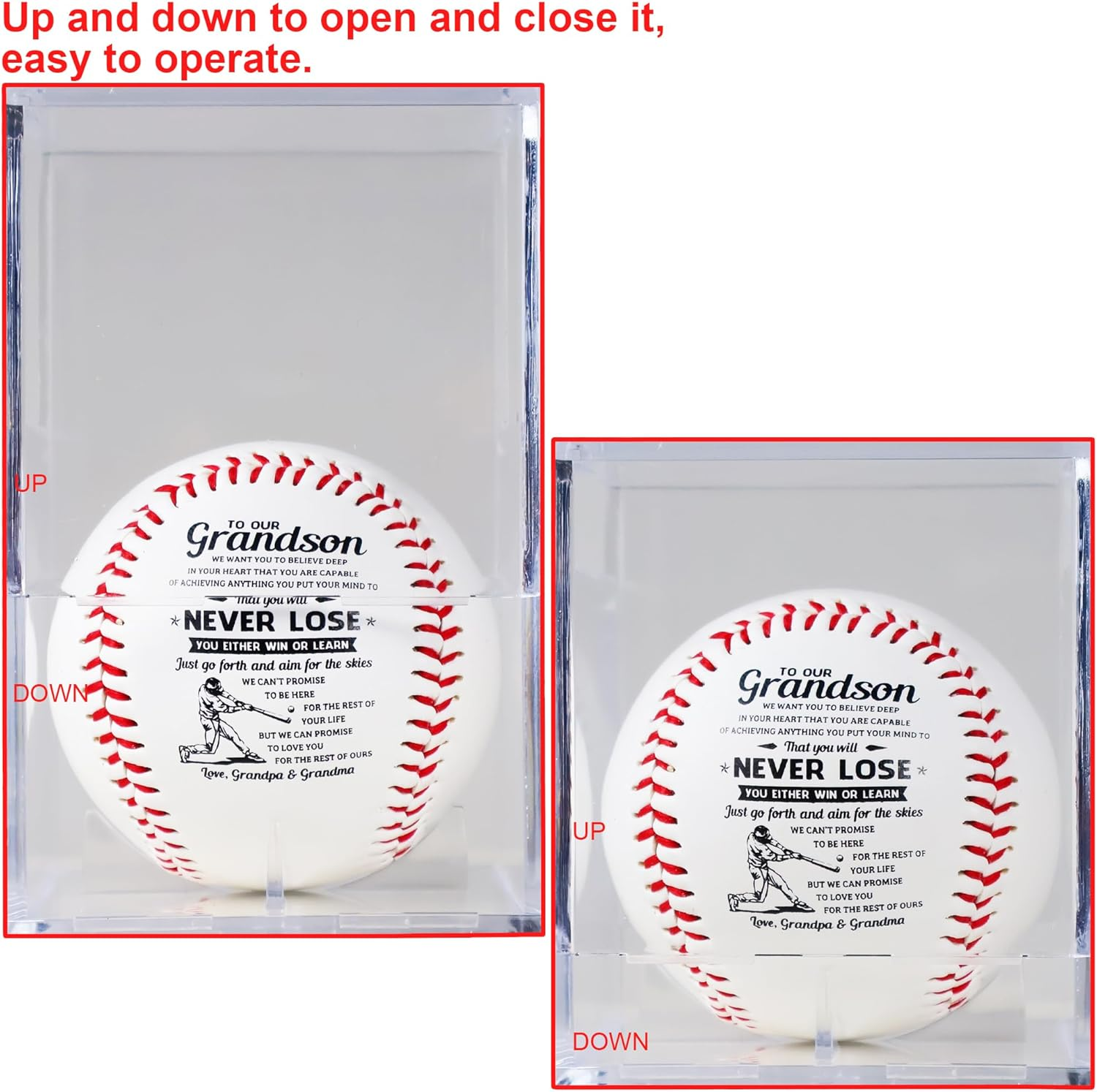 SYNGUCK Birthday Baseball Gifts for Youth, Teenage Boys,Christmas Graduation Baseball Gifts for Grandson from Grandma,Grandpa,For Son from Mom,Dad，Personalized Baseball Gifts image number 2