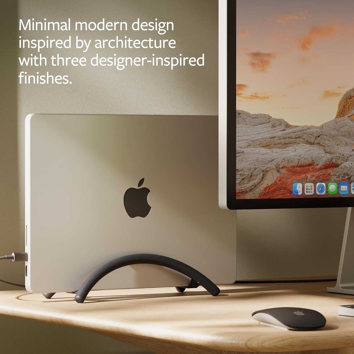 Twelve South Bookarc Flex | Space-Saving Vertical Stand to Organize Work & Home Office for Apple Macbooks/Laptops, Black image number 3