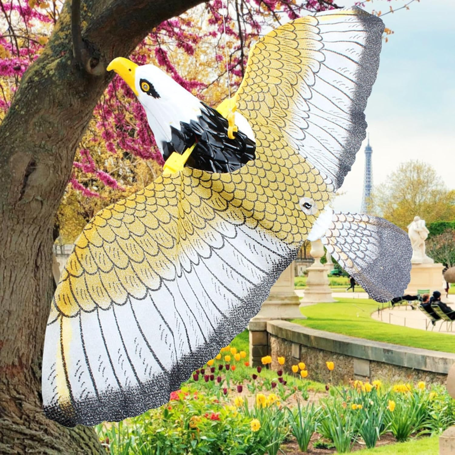 Birds Scaring Eagle Flying Kite - Fake Eagle Decoy - Realistic Pigeon Scarer Device, Flying Falcon Decoy, Outdoor Falcon Garden Decor image number 6