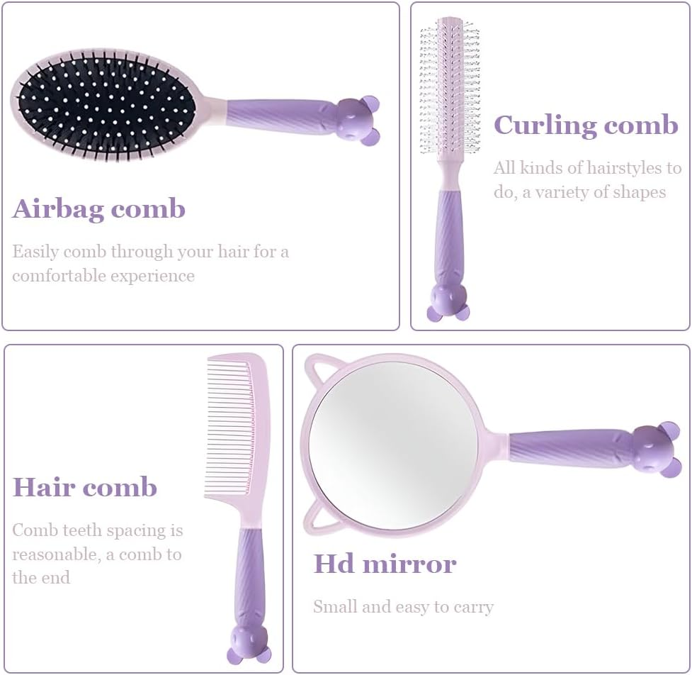 MTSDM Air Cushion Comb Massage, Portable Anti-Static Fluffy Comb, Ladies Airbag Comb, Long Hair Straight Hair Curly Hair Home with Handheld Mirror image number 1