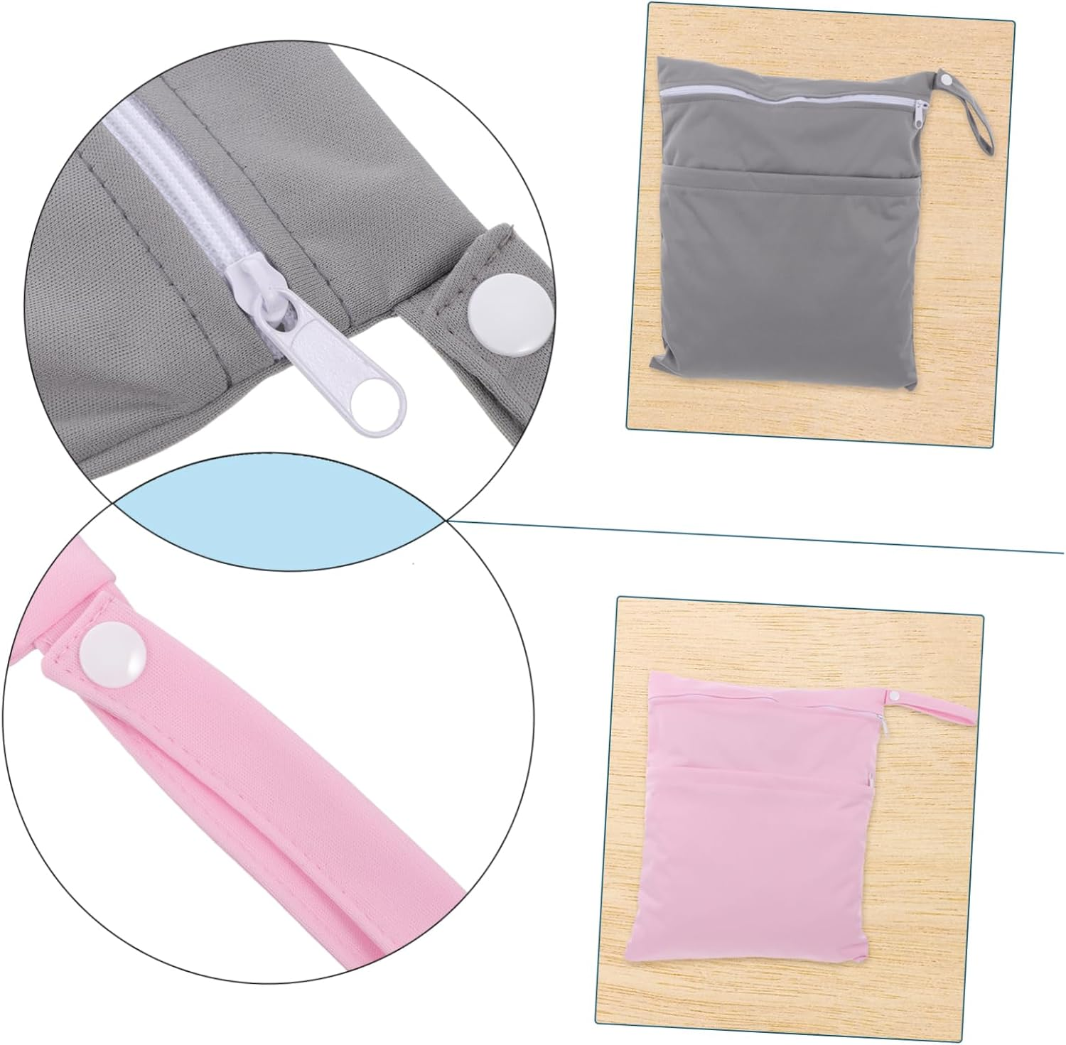 2Pcs Diaper Pouch Bag Diaper Caddy Multipurpose Pouch for Organiser Storage Stylish image number 6