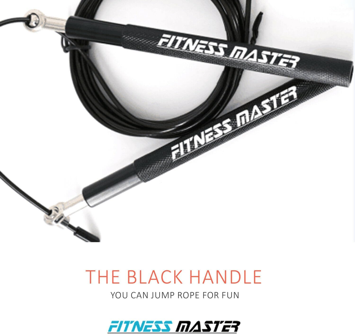 Fitness Master 3M Adjustable Steel Jump Rope with Dual Bearings for Gym Boxing Black image number 4