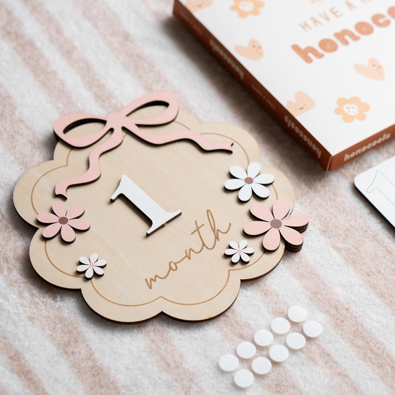 Baby Monthly Milestone Sign,1-12 Monthly Baby Milestone, Month Milestone Baby Girl, Baby Months Milestone, Newborn Photography Props Double-Sided image number 4