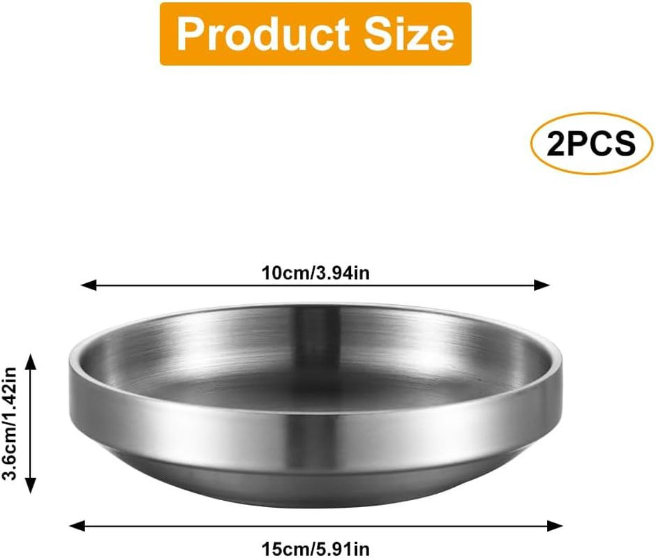 Pack of 2 Flat Stainless Steel Cat Bowls, Stainless Steel Cat Bowls, Stainless Steel Cat Bowls, Metal 304, Flat Cat Bowls, Drop-Proof, Easy to Clean, for Kittens, Small Dogs image number 6