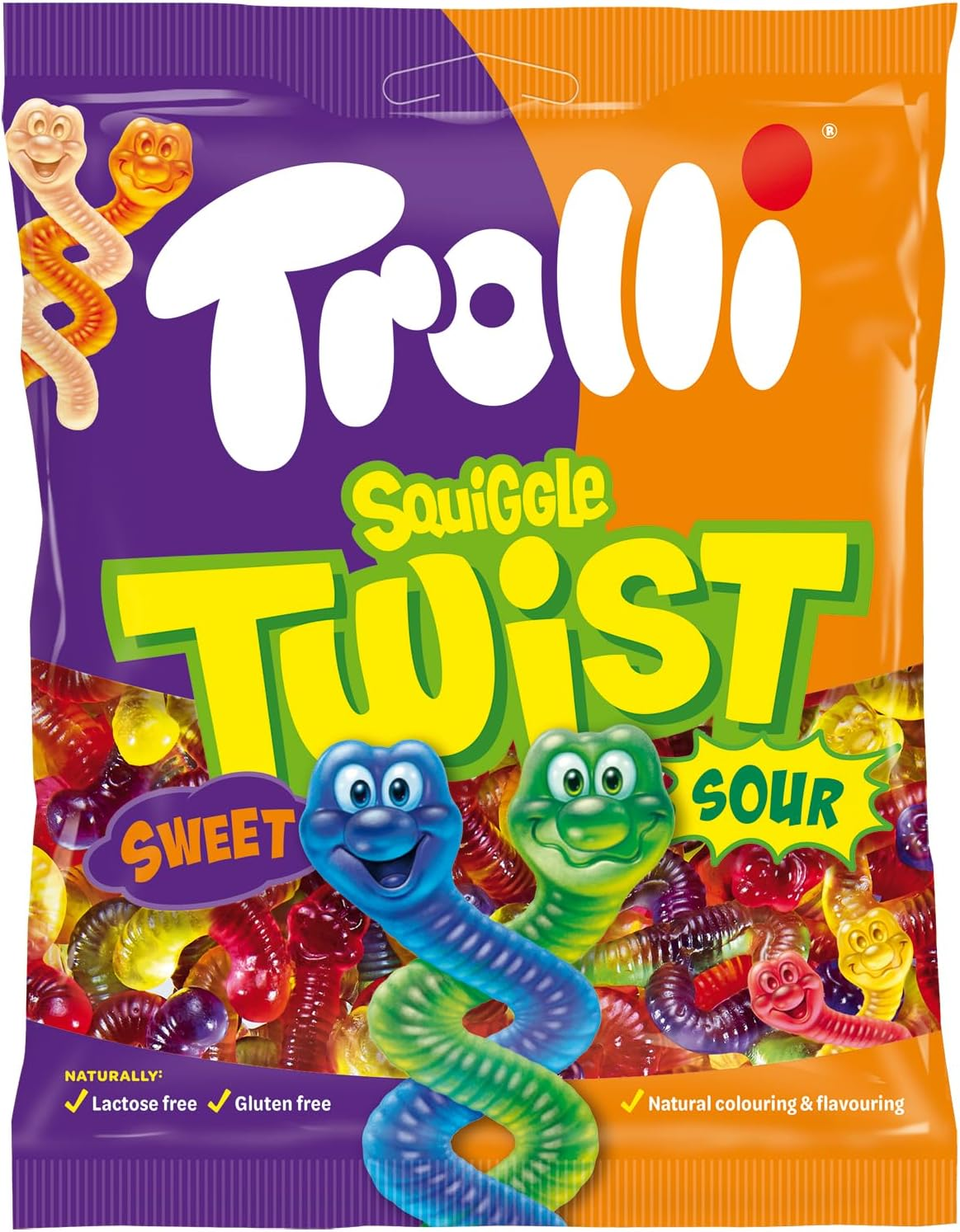 Trolli Squiggle Twist Fun and Fruity Gummi Twists 140 G &ndash; Soft Chewy Lollies, Rainbow Fruit Candy, Gluten-Free Sweet Treats, Party and Snack Pack image number 4
