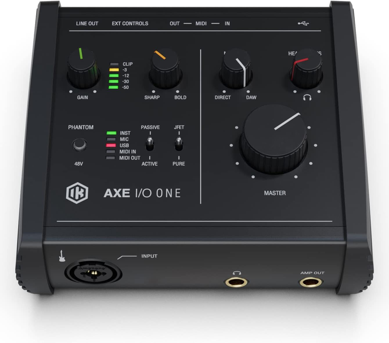 IK Multimedia AXE I/O ONE, Compact USB Audio Interface with Z-TONE Advanced Guitar Tone Shaping. USB-C Connector. Comes with TONEX SE and Amplitube 5 SE image number 4