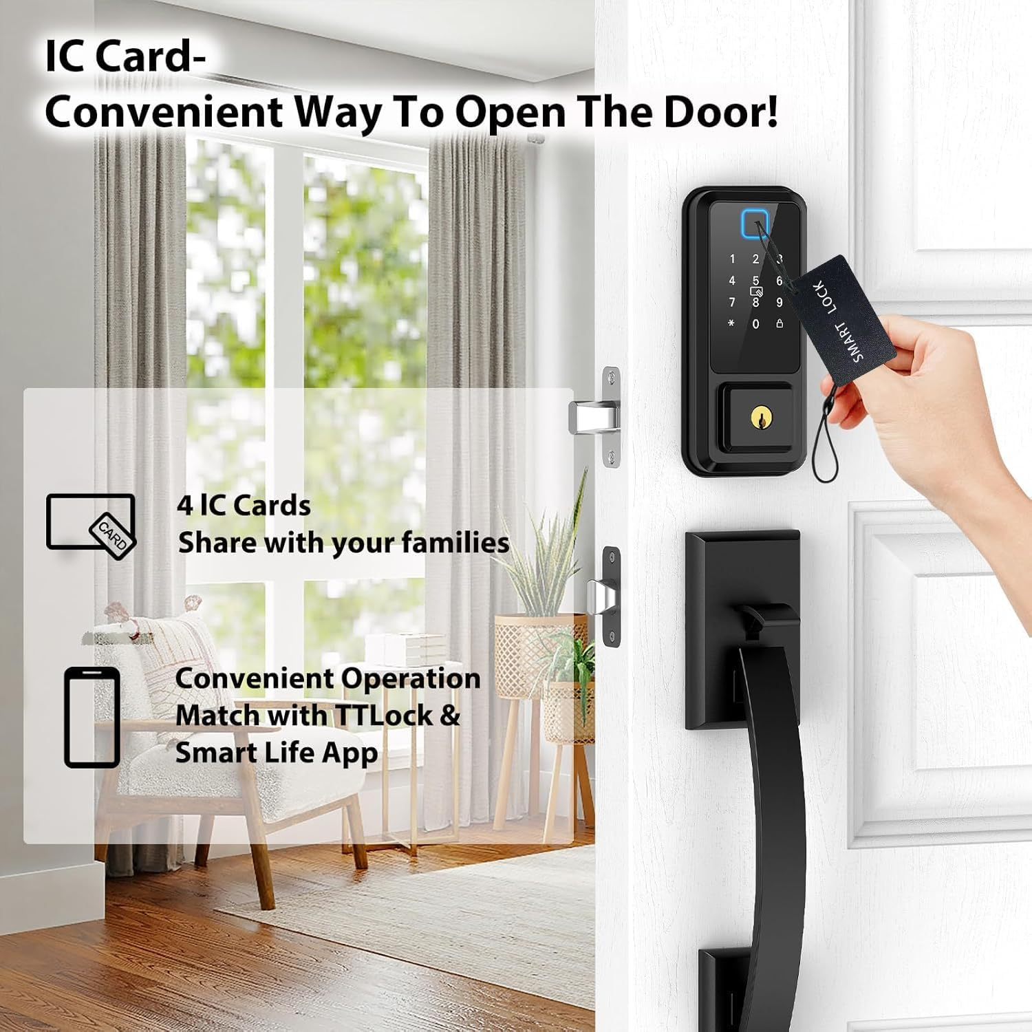 IC Cards for Smart Door Lock, 13.56Mhz RFID Keyless Entry Cards for Door Lock, Compatible with Tuya Smart Life and Ttlock (5) image number 5