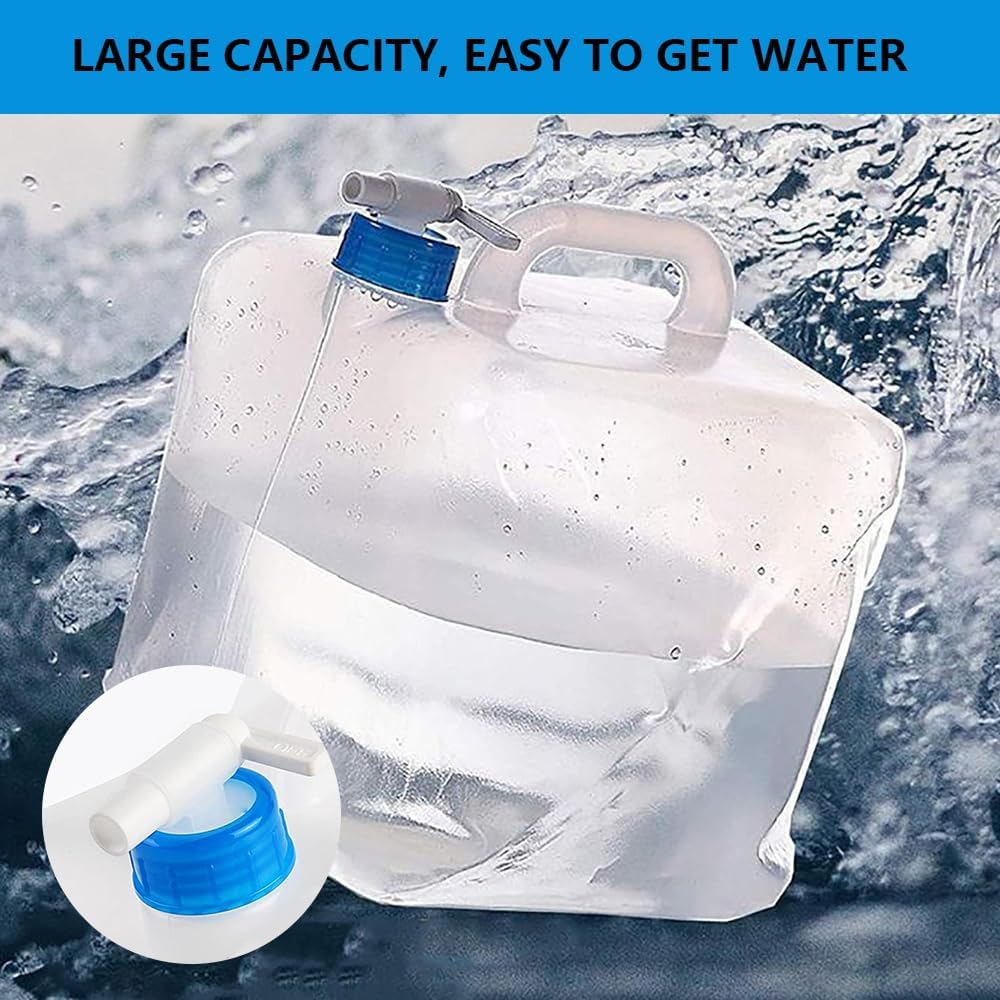 20L Collapsible Water Container with Spigot &ndash; Bpa-Free Foldable Water Jug for Camping, Hiking, Outdoor and Emergency Use &ndash; Portable, Food-Safe Water Storage Carrier image number 3