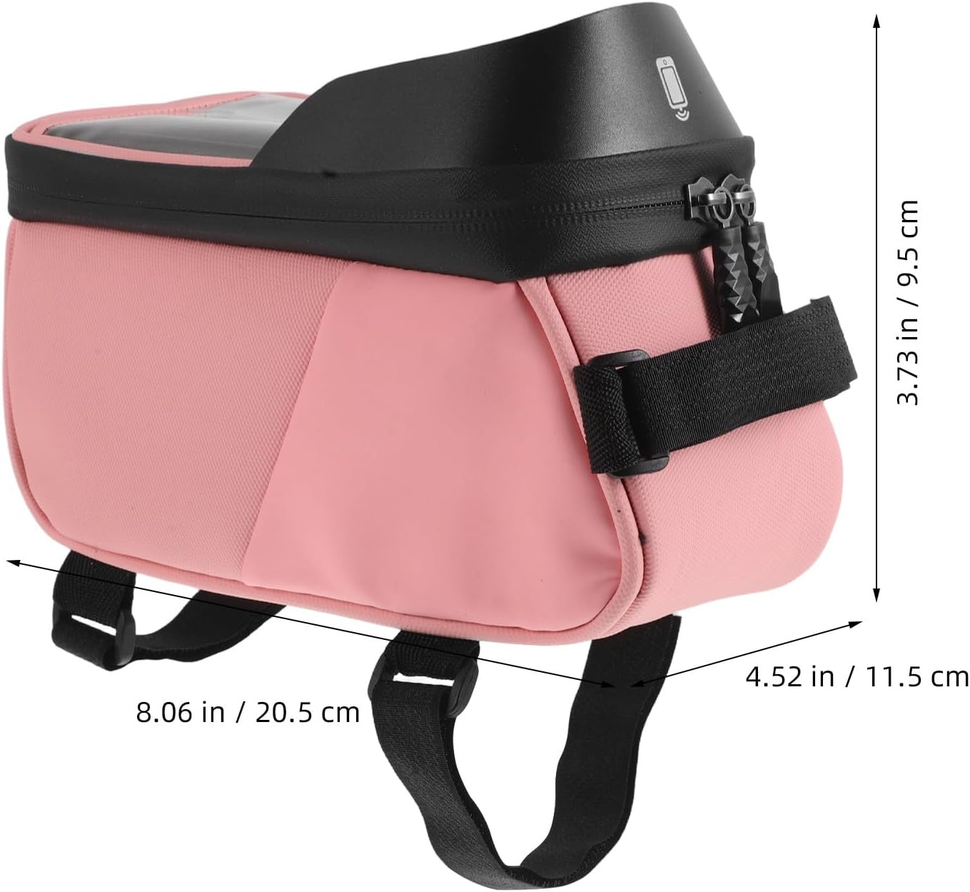 BATHVEVE Bike Frame Bag with Phone Holder Spacious Cycling Pouch for Phones under Water Resistant Storage for Wallet and Tools Outdoor Bicycle Organizer