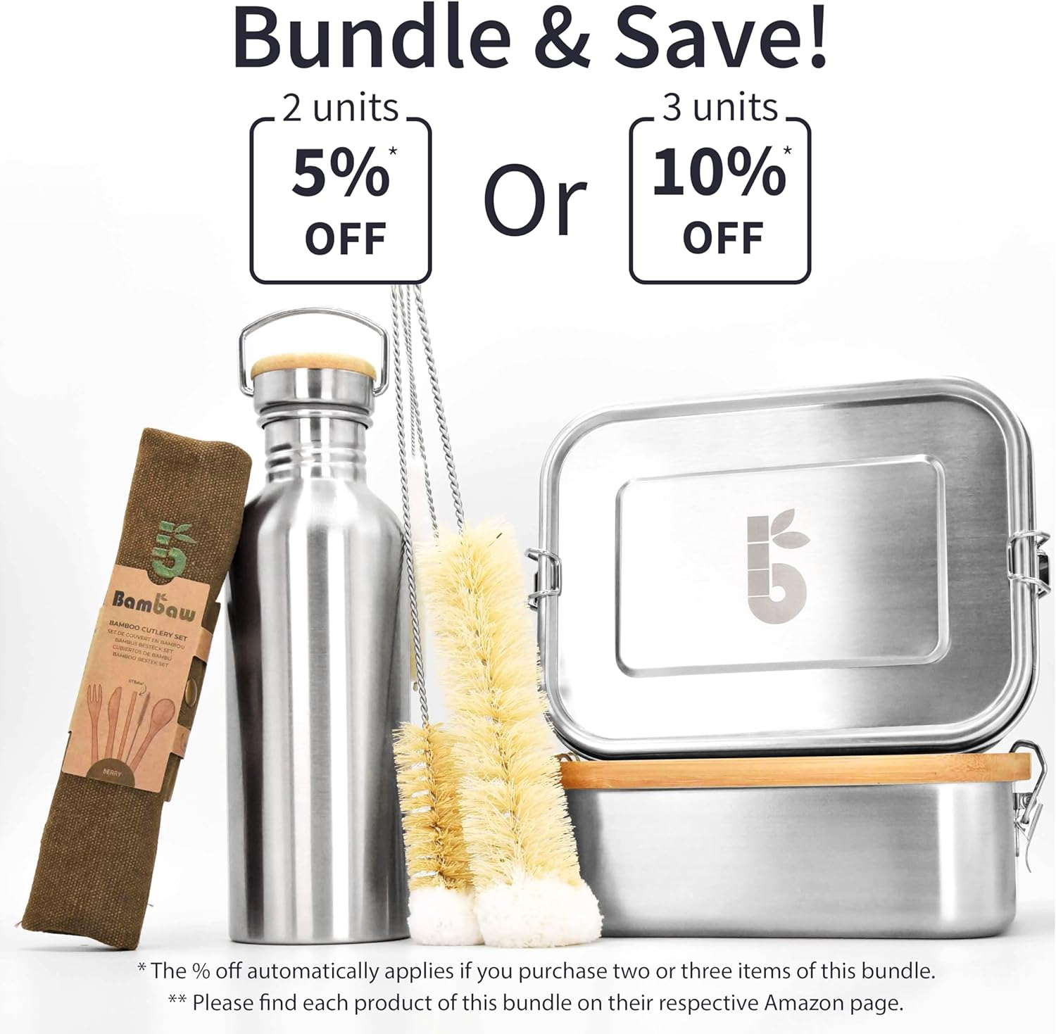 Bambaw 25 Oz Stainless Steel Water Bottle | Metal Water Bottle | Non-Insulated Water Bottles | Reusable Water Bottle | Water Bottles Stainless Steel | Steel Water Bottle | Water Bottle 750 Ml image number 5