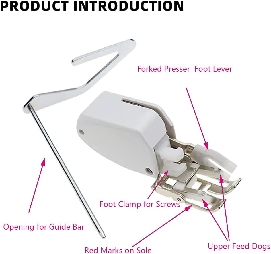 Open Toe Walking Foot W/Guide for Brother Sewing Machine Quilting and Sewing Stitch through Multiple Layers and Match Prints
