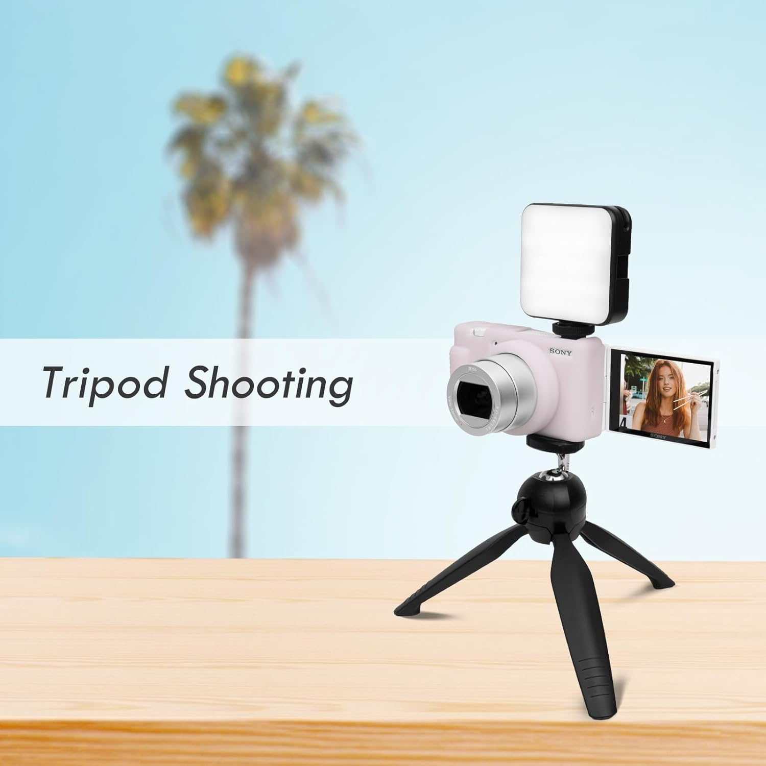 Rieibi ZV-1F Camera Case, Soft Silicone Protective Case for Sony ZV1F/ZV-1M2/ZV-1 Mark II (NOT for ZV1) Vlog Camera, Lightweight ZV1F Cover - Pink White - Blue image number 4