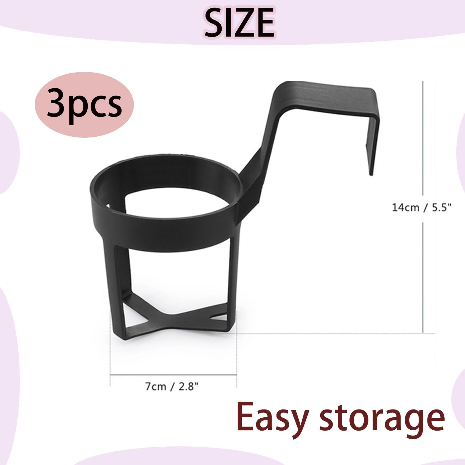 Roczential 3Pcs Car Truck Rack Water Cup Holder Bottle Drink Holder Car Interior Door Window Mount Bracket Auto Drink Bottle Stand image number 6