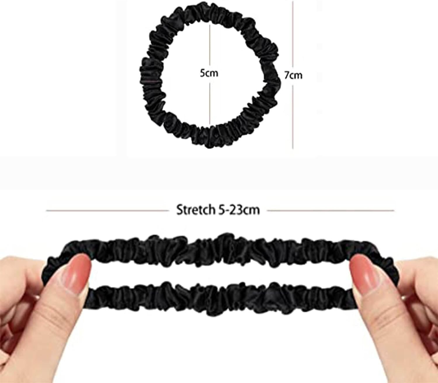 4 Pcs Silk Scrunchie, Betterjonny 100% Pure Mulberry Silk Hair Ties Hair Bands Silk Hair Ties No Damage Skinny Scrunchies for Women,Girls,Everyday Hair Ties image number 1