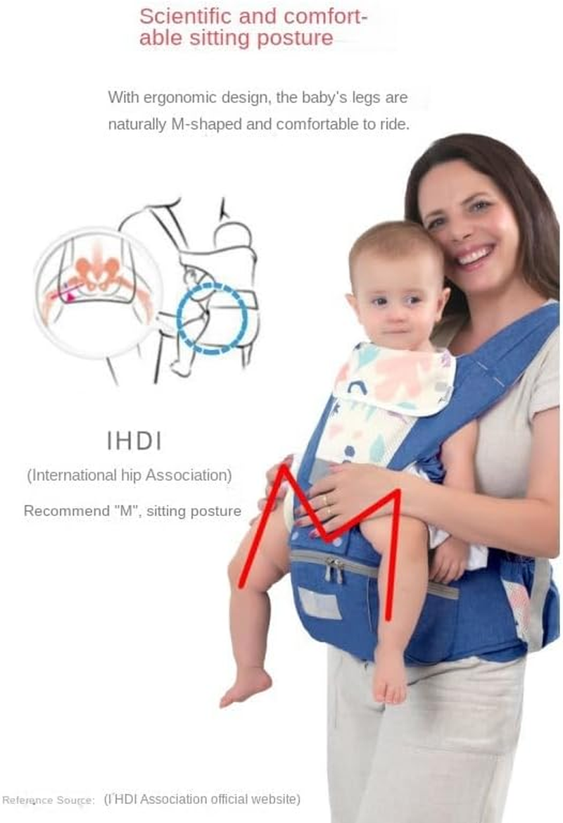 Baby Carrier with Hip Seat,4 Season/All Seasons,Ergonomic, Convertible, Adjustable Baby Holder Carrier 3-In-1 Ergonomic Infant Carrier Soft Baby Holder 3 to 36 Months (Grey)