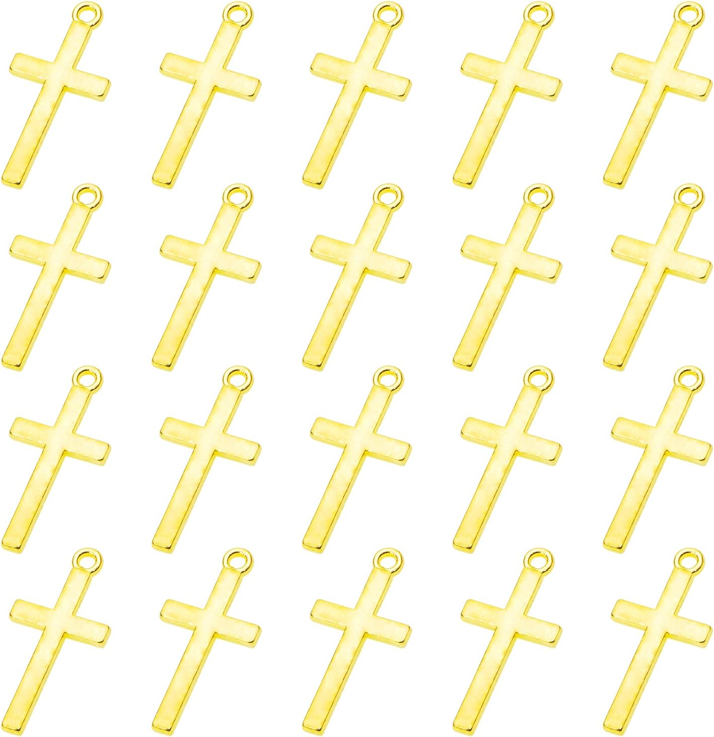 Shapenty Small Cross Charms Metal Pendant Beads for Earring Bracelet Necklace Keychain Zipper Pulls Jewelry Finding Making DIY Crafting Gift Party Favor, 20PCS
