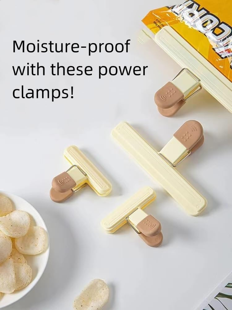 8Pack Large Chip Bag Clips - Assorted Sizes Food Bag Clips Plastic Heavy Seal Grip Perfect for Air Tight Seal Grips on Coffee, Food & Bread Bags, Office Kitchen Home Usage image number 6