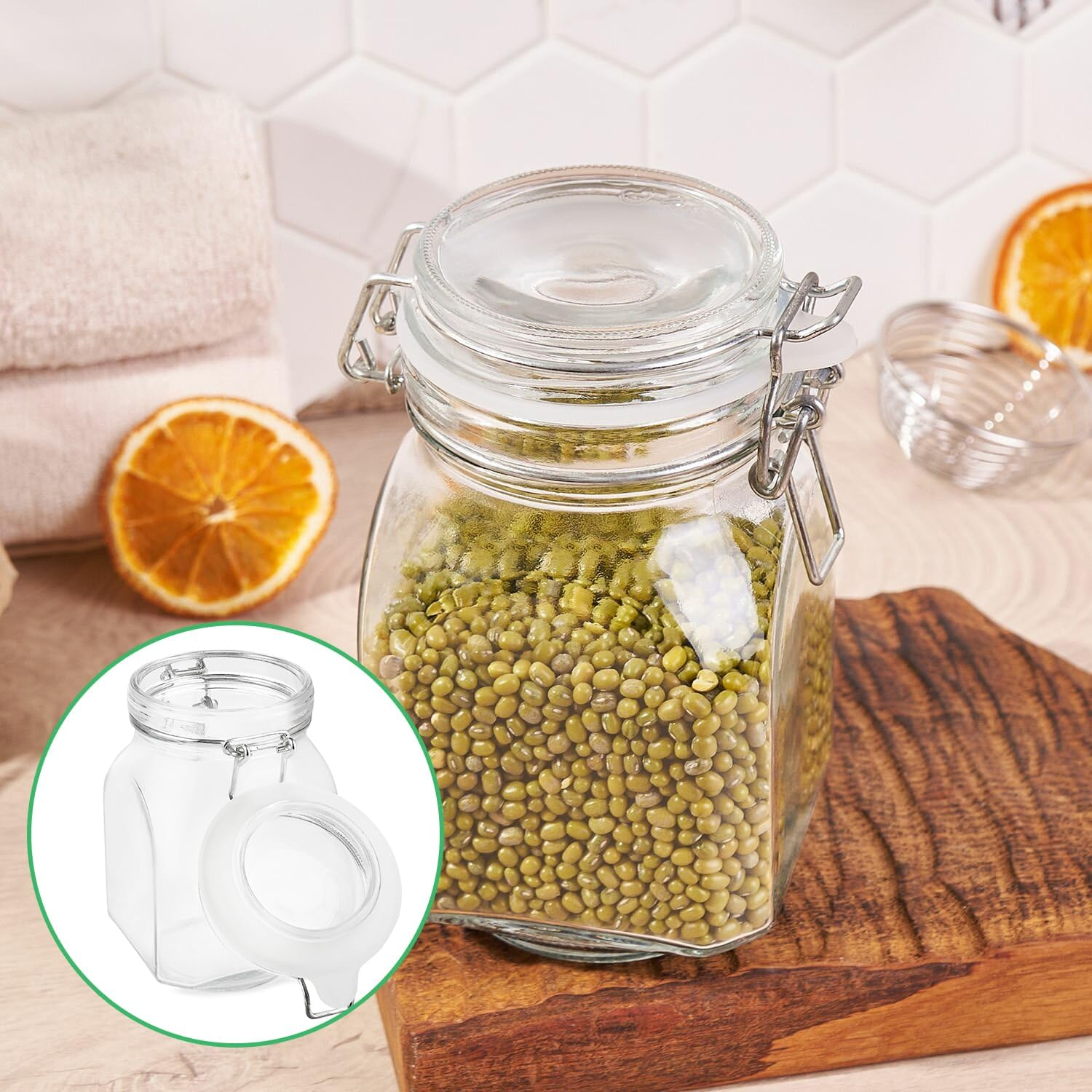 8 Pcs Replacement Silicone Seals, Funcyboo 3.7 Inch Silicone Jar Gaskets Silicone Replacement Gasket Airtight Silicone Seals Rings for Mason Jar Fits Most Sizes(White) image number 4