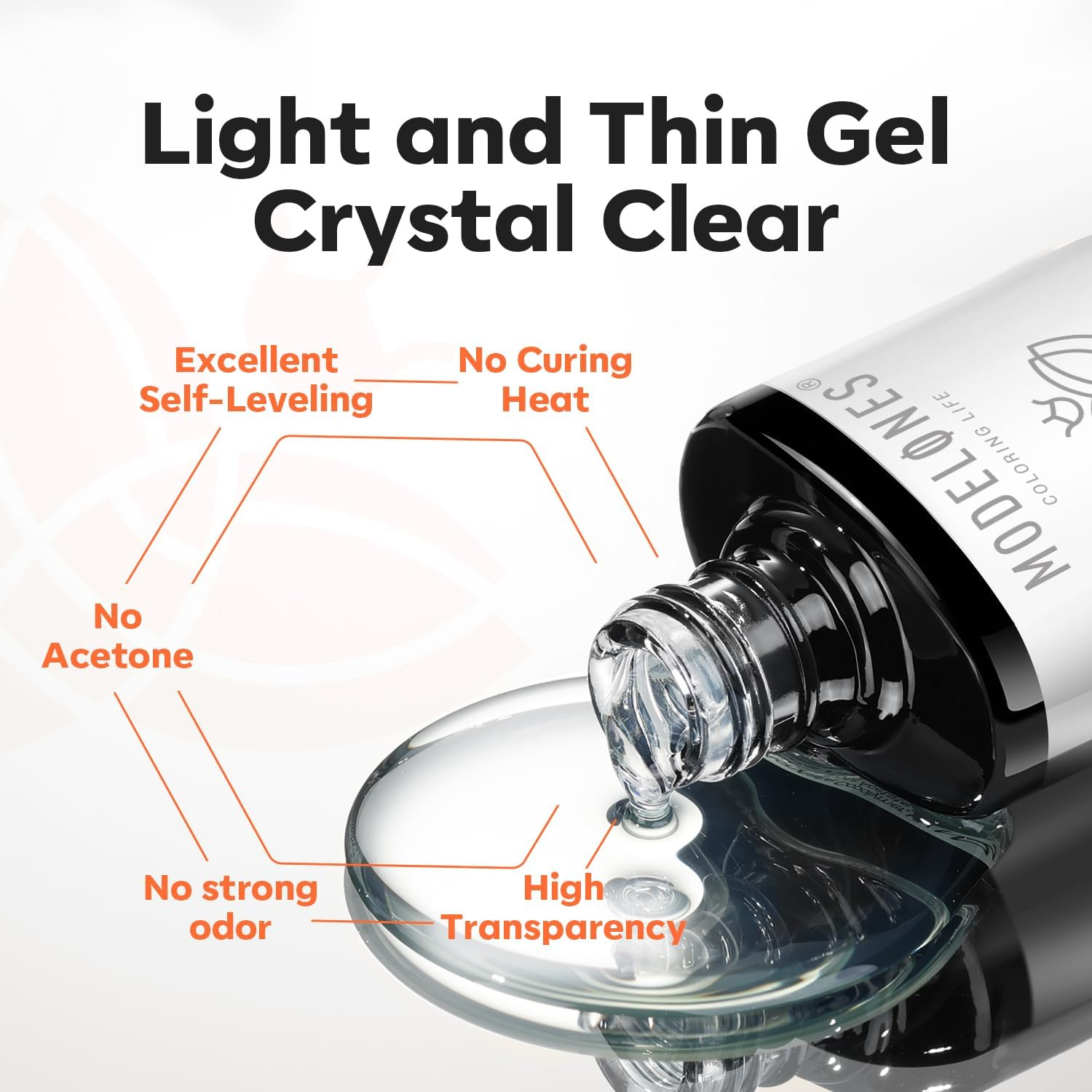 Modelones Non-U V Peel off Gel Base Coat, Quick Dry Peelable Base Coat for Gel Nail Polish Easy Removal Gel Foundation for Beginner Practice Nail Protection without Damage Thin Weak Nails image number 5