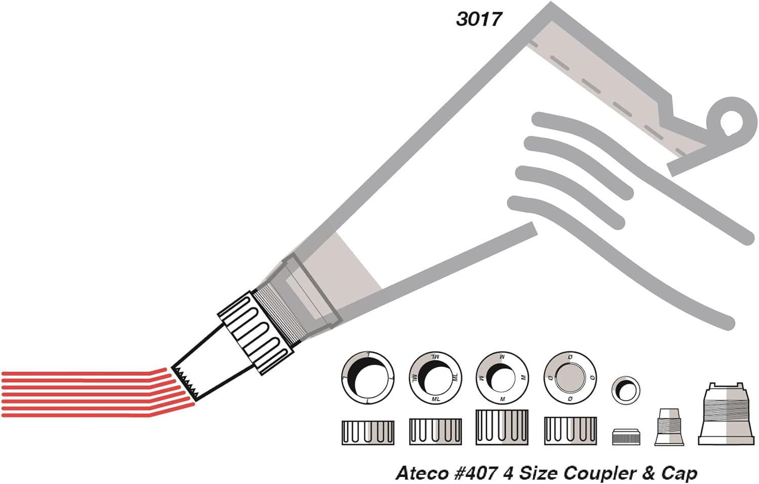Ateco Icing and Piping Tips, 40717 Decorating Bag & Universal Coupler Set, White image number 4