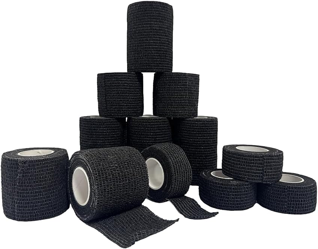 [12Pack 2"X6 Yards] Self-Adhesive Bandages Sports Wrap,Athletic Cohesive Tape for Basketball, Football Injuries,Ankle&Wrist Sprains,First Aid Vet Tape, Thumb Tape Weightlifting (Green)