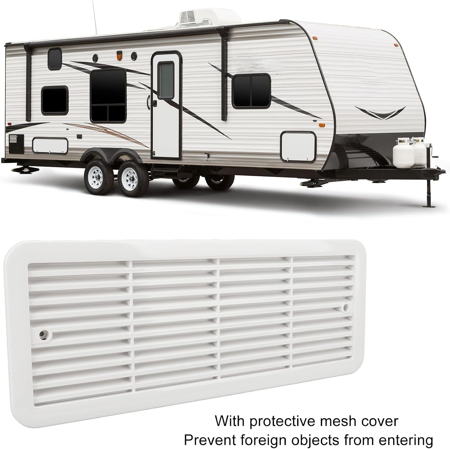 RV Side Vent Fan, 12V Three Fans Quiet RV Refrigerator Fan with Protecting Net, Air Vent Ventilation Exhaust Fan for RV Yacht Boat Trailer, Efficient Cooling, Easy Installation image number 3