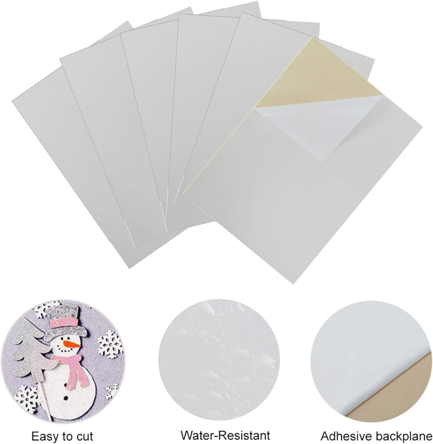 Yharnamite 10 Pcs Self Adhesive Felt Sheet, 8.3 X 11.8 Inch Felt Sheets with Adhesive Backing, Velvet Flocking Liner Sticky for Jewelry Box and Drawer Liner (White) image number 5