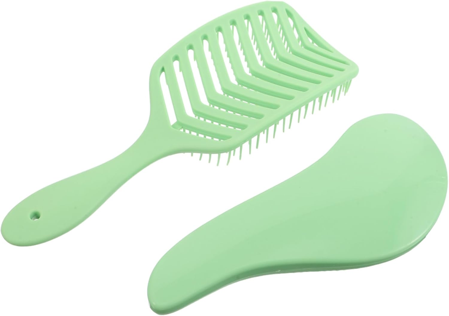 MERRYHAPY Candy Color Hair Styling Comb Set 2Pcs V-Shaped Hollow Scalp Massage Combs for Women Volumizing Hair Root Lifting Detangling Brush Green
