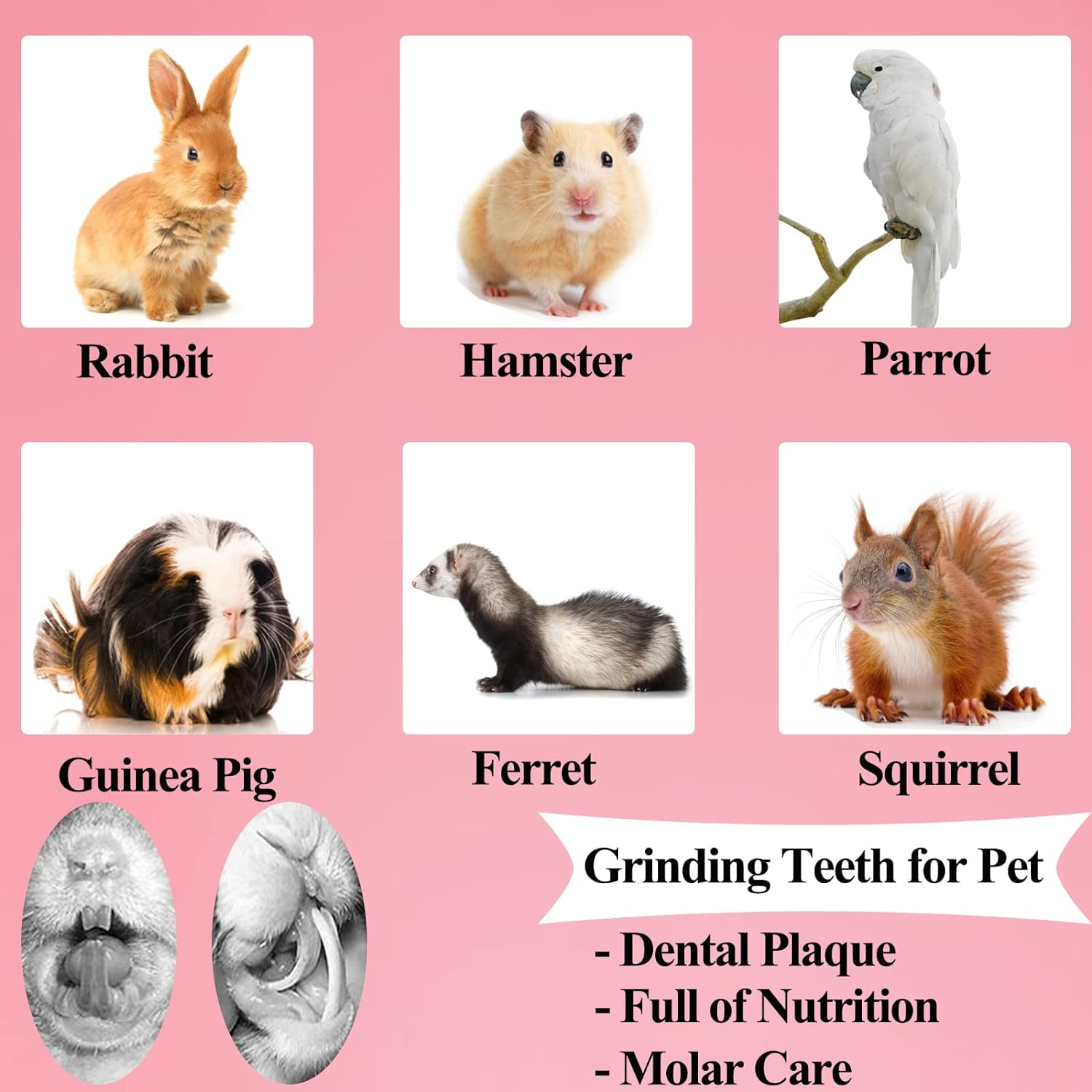 Grddaef Rabbit Chew Toys, Bunny Cage Hanging Toys Rattan Ring Treats Grinding Teeth for Rabbit Guinea Pig Chinchilla Hamster Ferret image number 3