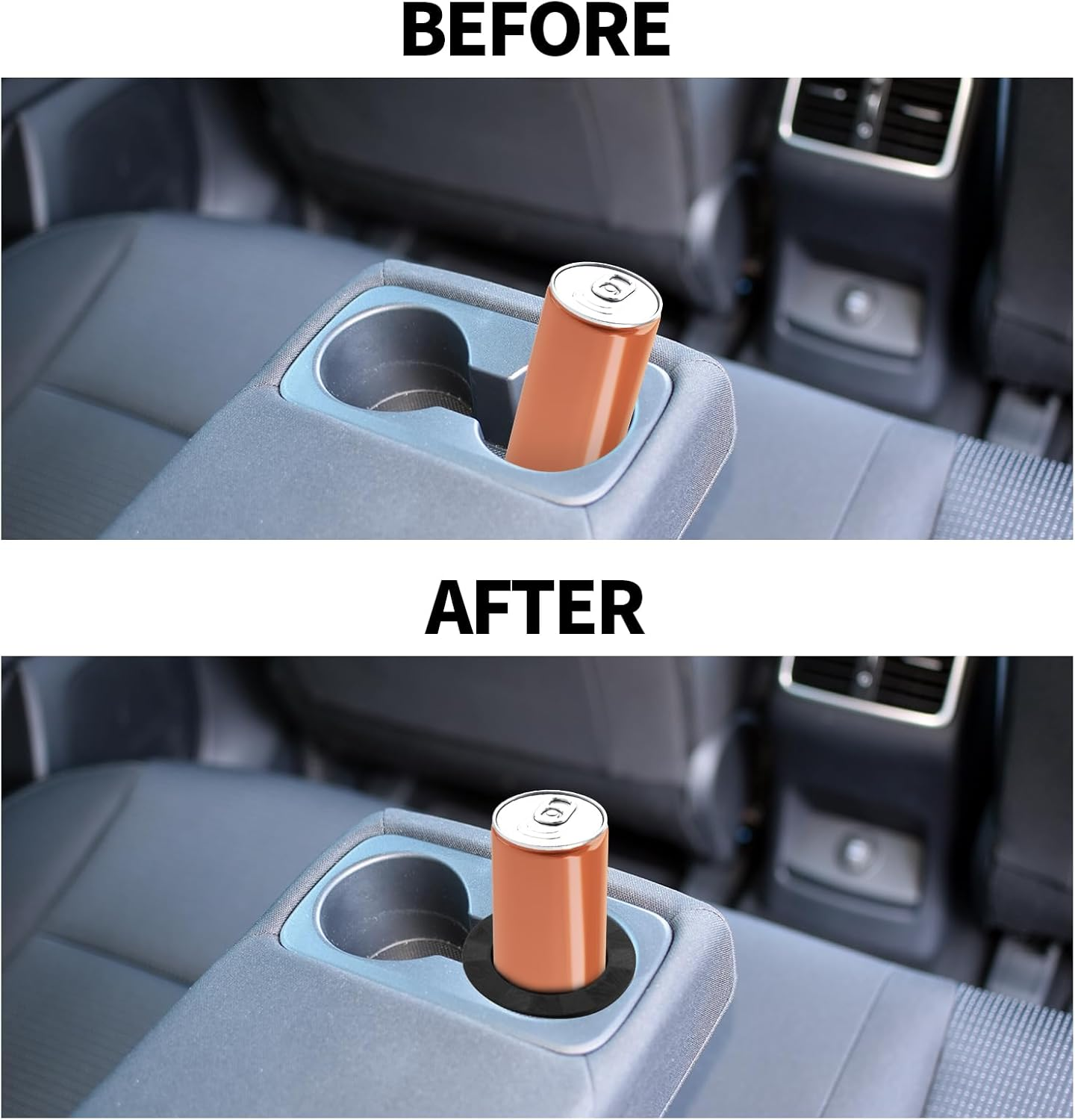 2Pcs Car Cup Holder Insert for Slim Cans, 3.5In Universal Cup Holder Adapter for 12Oz Cans Energy Drinks Secure Fit & Anti-Rattle image number 2